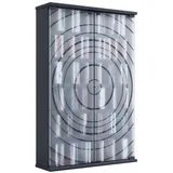 VCM Holz CD DVD Stand Regal/platzsparender CD Schrank mit 2 ESG-Sicherheitsglastüren für 300 CDs oder 130 DVDs oder 72-Videos/Maße: H. 92 x B. 60 x T. 18 cm / 10 Variable Einlegböden – Tilano L