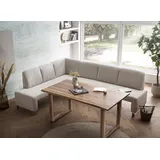 exxpo - sofa fashion Eckbank EXXPO - SOFA FASHION "Intenso, modern, 263/198 cm (B/T)", beige, B:264cm H:92cm T:198cm, NaturLeder;Strukturstoff (Zusammensetzung: Polyester 100%);Luxus-Microfaser (Zusammensetzung: Aufgeflockte 100% Polyester Schicht mit Prägung);Cord