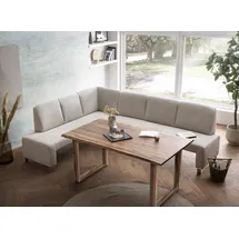 exxpo - sofa fashion Eckbank EXXPO - SOFA FASHION "Intenso, modern, 263/198 cm (B/T)", beige, B:264cm H:92cm T:198cm, NaturLeder;Strukturstoff (Zusammensetzung: Polyester 100%);Luxus-Microfaser (Zusammensetzung: Aufgeflockte 100% Polyester Schicht mit Prägung);Cord