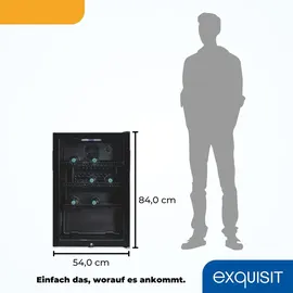 Exquisit GKS120-GT-160C Getränkekühlschrank (118 l, 840 mm hoch, Schwarz)