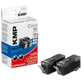 KMP C72 kompatibel zu Canon PGI-520BK schwarz 2er Pack (1508,0021)