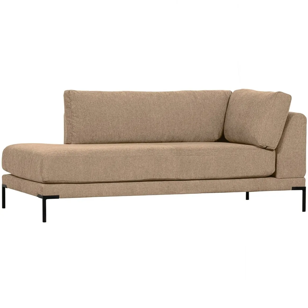 Modulsofa Couple Lounge-Element aus Chenille-Stoff, modern, links, Butter Creme – flexibel kombinierbar