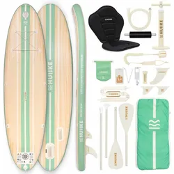Stand Up Paddling Board Premium Zubehör, HUIIKE, Holzfarbe, große Stabilität braun 305 MM