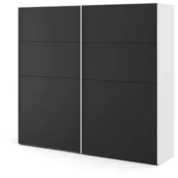 Veto Schiebetürenschrank B243 cm 2 Türen weiß und mattschwarz.