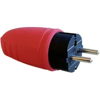 N & L 17187 Schutzkontaktstecker Gummi 230V Rot IP44