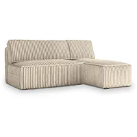 Masseno Ecksofa, Creme, Holz, 3-Sitzer, L-Form,L-Form, 200x140 cm, Wohnzimmer, Sofas & Couches, Wohnlandschaften, Ecksofas
