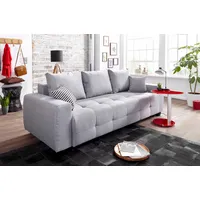 Collection AB Schlafsofa mit Bettfunktion und Bettkasten, inkl. loser Rücken- und Zierkissen grau