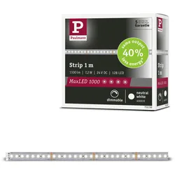 PAULMANN LED-Streifen "MaxLED 1000 LED Strip Neutralweiß Einzelstripe", silber (silberfarben), Dioden 128 St., Gesamtlänge 1m, Lichterketten