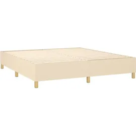 vidaXL Boxspringbett mit Matratze & LED Creme 180x200 cm Stoff