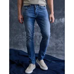 BAXTER 5-Pocket-Denim im Used-Look, RELAXED FIT, Comfort Stretch - Strong Blue - W36_L30