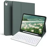 zoyu Tastatur Hülle für iPad 11 Generation A16/10 Generation (11 Zoll 2025/10.9 Zoll 2022), 7-farbige Beleuchtung Magnetische Tastatur für iPad 11./10. Gen Hülle mit Stifthalter, Nachtgrün