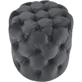 CLP Sitzhocker Drancy Samt 42 x 46 x 42 cm Dunkelgrau