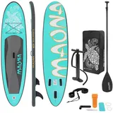 ECD Germany SUP-Board Stand Up Paddle Board aus PVC Maona Paddling Board, Stand-Up Paddle-Board, 308 cm SUP 120 kg türkis aufblasbar 10 cm Drop-Stitch Zubehörset