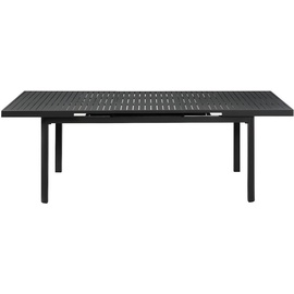 MYLIA Garten-Essgruppe: Tisch ausziehbar 180/240 cm + 6 stapelbare Sessel - Aluminium - Anthrazit - NAURU von MYLIA