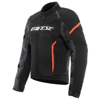 Dainese Air Frame 3 Tex Jacket, Sommer-Motorradjacke mit Herausnehmbarem, Winddichtem Innenfutter, Schwarz/Rot-Fluo, 54