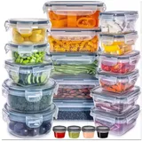 SURFOU Frischhaltedose 24er Dosen Set mit Deckel Vorratsdosen Aufbewahrungbox, (Gefrierdosen - Meal Prep Boxen, Küche Lebensmittelbehälter Set für Gefrierfachgeeignet), Aufbewahrungsbox mit Deckel Küche Food Container weiß