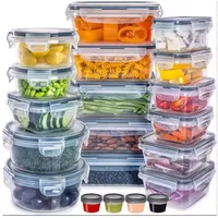 SURFOU Frischhaltedose 24er Dosen Set mit Deckel Vorratsdosen Aufbewahrungbox, (Gefrierdosen - Meal Prep Boxen, Küche Lebensmittelbehälter Set für Gefrierfachgeeignet), Aufbewahrungsbox mit Deckel Küche Food Container weiß
