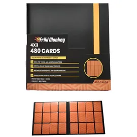 Friki Monkey Kartenalbum für 480 Sammelkarten – 12 Taschen pro Seite – PP-Binder ohne PVC, Gummibandverschluss