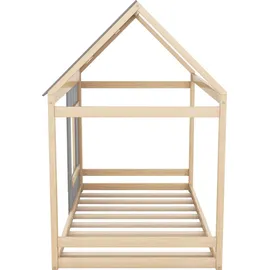 Flieks Hausbett mit Rausfallschutz 90 x 200 cm natur
