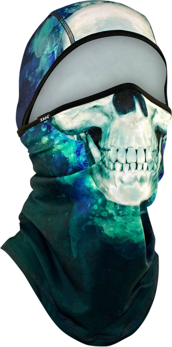 Zan Headgear SportFlex Convertible Paintskull, cagoule - Bleu Foncé/Vert Foncé/Gris - Taille unique