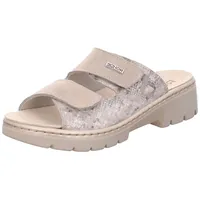 Rohde Damen Pantolette Leder Clog Klettverschluss Wechselfußbett Ancora 5200, Größe:40 EU, Farbe:Beige - 40