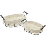 Frank Flechtwaren Füllkorb Metall 23 x 15 x 8 cm 2-tlg. braun