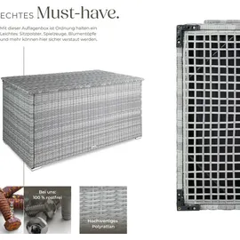 Tectake Auflagenbox 145 x 82,5 x 79,5 cm Hellgrau