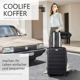 ouzzo LuxusKollektion Premium 4-Rollen Cabin 55 cm / 40 l schwarz