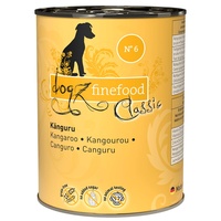 dogz finefood Hundefutter nass - N° 6 Känguru - Feinkost Nassfutter für Hunde & Welpen - getreidefrei & zuckerfrei - hoher Fleischanteil, 6 x 400 g Dose