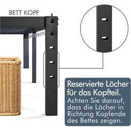 Yaheetech Bettrahmen 90 x 200 cm Schwarz