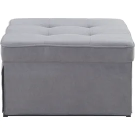 Atlantic Home Collection Sessel, Liege, Hocker Finn, Polyester, Grau, BxTxH: 80cm x 72cm x 43cm