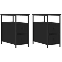 VidaXL Nachttische 2 Stk Schwarz 30x60x60 cm Holzwerkstoff Modell