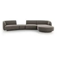 Micadoni Sofa Miley, modular mit Recamiere 4-Sitzer grau