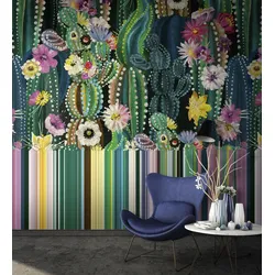 Fototapete MARBURG "Makani", bunt (grün, multi), B:3,18m L:3,4m, Vlies, Tapeten, moderne Tapete für Wohnzimmer Schlafzimmer Küche