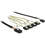 DeLock Festplatten Anschlusskabel [1x Mini SAS-Stecker (SFF-8087) - 1x SATA-Buchse 7pol., Pfostenstecker 8pol.] 1m Schwarz