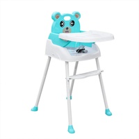 DiLiBee 4 in1 Kinderhochstuhl Baby Hochstuhl Höhenverstellbares Tablett Feeding Seat Grün