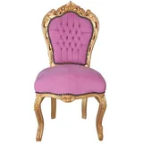 Barock Stuhl Antik Armlehnstuhl Rosa Gold Sessel Louis-seize Polsterstuhl Retro