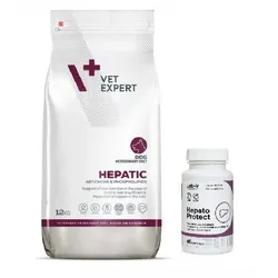 VETEXPERT Veterinary Diet Hepatic Dog 12kg + LAB-V Hepato Protect 45 Kapseln