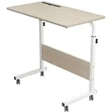 NUODWELL Computertisch Höhenverstellbar Laptoptisch Computertisch mit Rollen, 80 * 40cm, Breite 80 cm beige