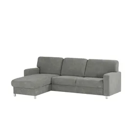 Smart Eckcouch Mikrofaser 2-Sitzer Grau
