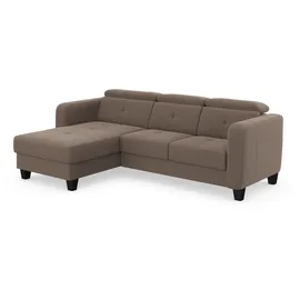 sit&more Ecksofa SIT & MORE "Belluci L-Form", grau (taupe), B:247cm H:85cm T:170cm, Sofas, Ecksofa, inklusive Federkern, wahlweise mit Bettfunktion und Bettkasten