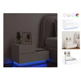 vidaXL Nachttisch mit LED-Leuchten Weiß 70x36x40,5 cm