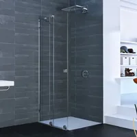 Hüppe Xtensa pure Gleittüreckeinstieg links 90 x 90 cm silber hochglanz ESG klar XT1303069321