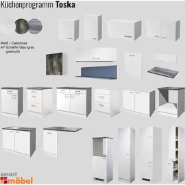 Flex-Well Arbeitsplatte - 210 x 60 x 2,8 cm - Schiefer Blau-Grau gewischt – Toska