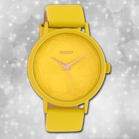 Oozoo Damenuhr Timepieces C10395 gelb Lederarmband Quarz Analoguhr UOC10395