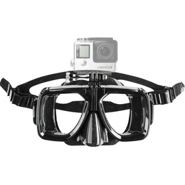 mantona Taucherbrille mit Befestigung für GoPro Hero 11 10 9 8 7 6 5 4 3+ 3 2 1, Session und andere kompatible Action Cams)