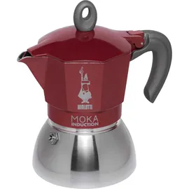 Bialetti Moka Induction 4 Tassen rot/silber