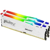 Kingston FURY Beast DDR5 6400MT/s RGB 32GB Kit (2x16GB) CL32 Weiß KF564C32BWEAK2-32