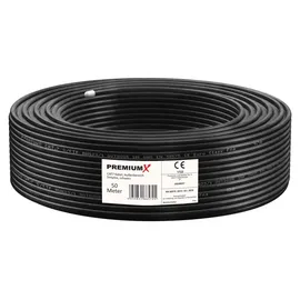 PremiumX Premium X CAT 7 Outdoor Netzwerkkabel 50m S/FTP 10 Gbit/s PE AWG23/1 Simplex schwarz – Schwarz