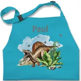 Kinderschürze Schürze Kinder Jungen Mädchen - Dinosaurier Geschenk Dino Geschenke Dinos I - 2-6 Jahre - Türkis - kinderkochschürze tier name kinderkochschürzen kinderbackschürzen tieren - 2-6 Jahre